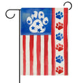 Dyrenson 4th of July Dog Cat Paw Prints Decorative Garden Flag, Patriotic