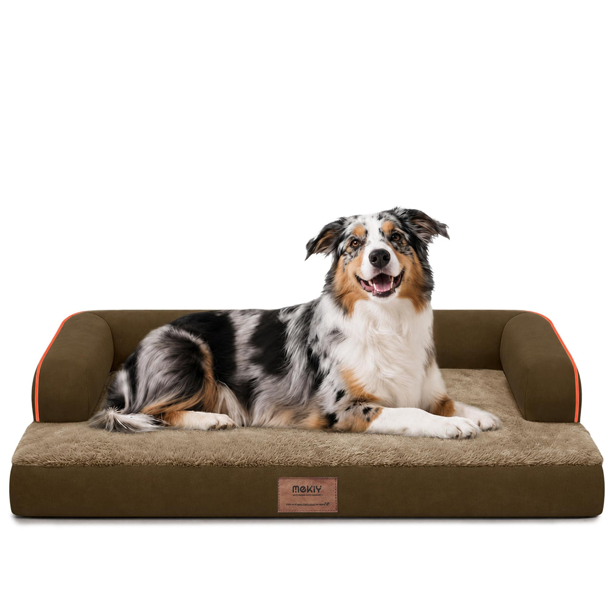 MEKIY Orthopedic Waterproof Dog Bed with Bolster for Extra Large Size Dogs