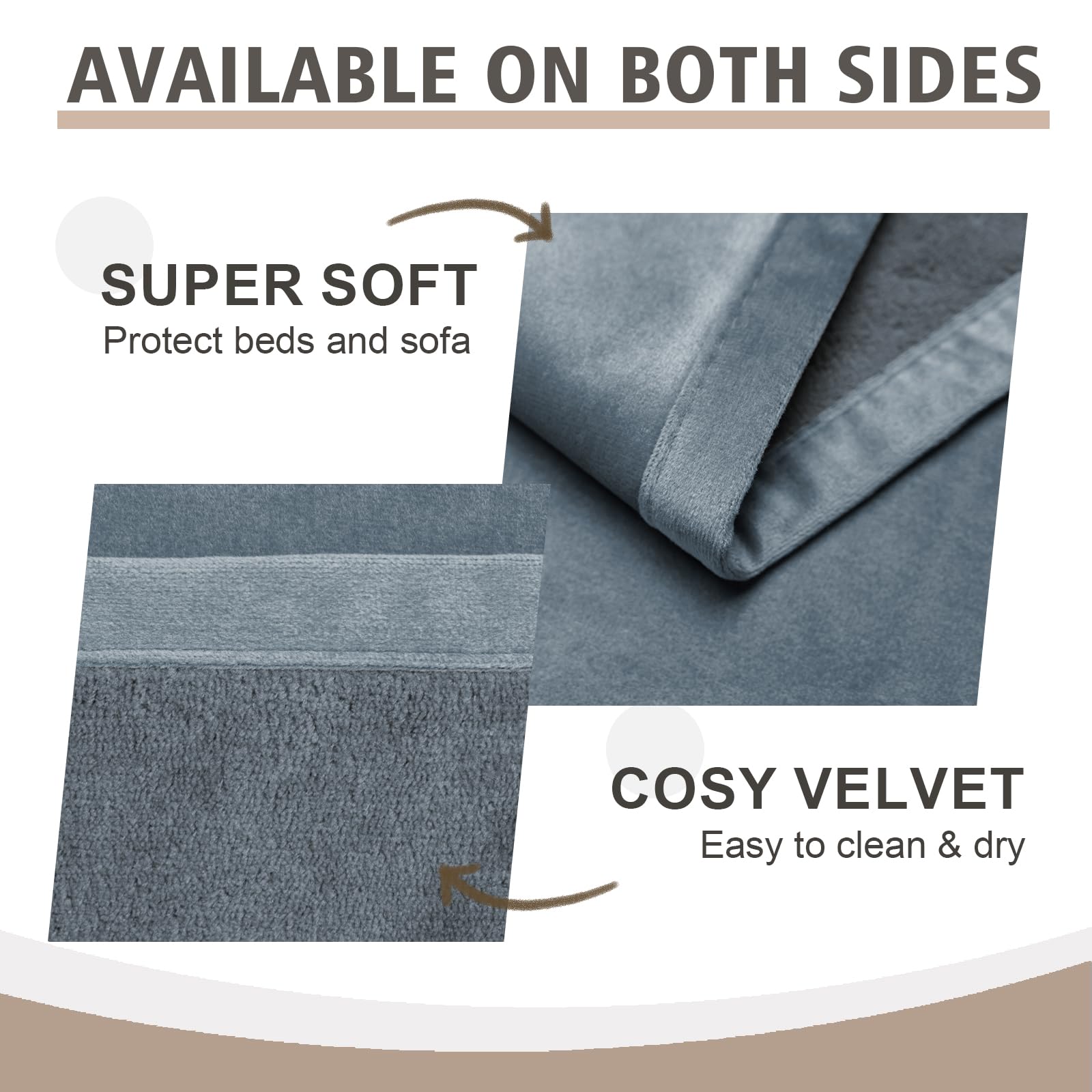 Ameritex Pet Bed Blanket Reversible 100% Waterproof Velvet Super Soft for Sofa and Bed