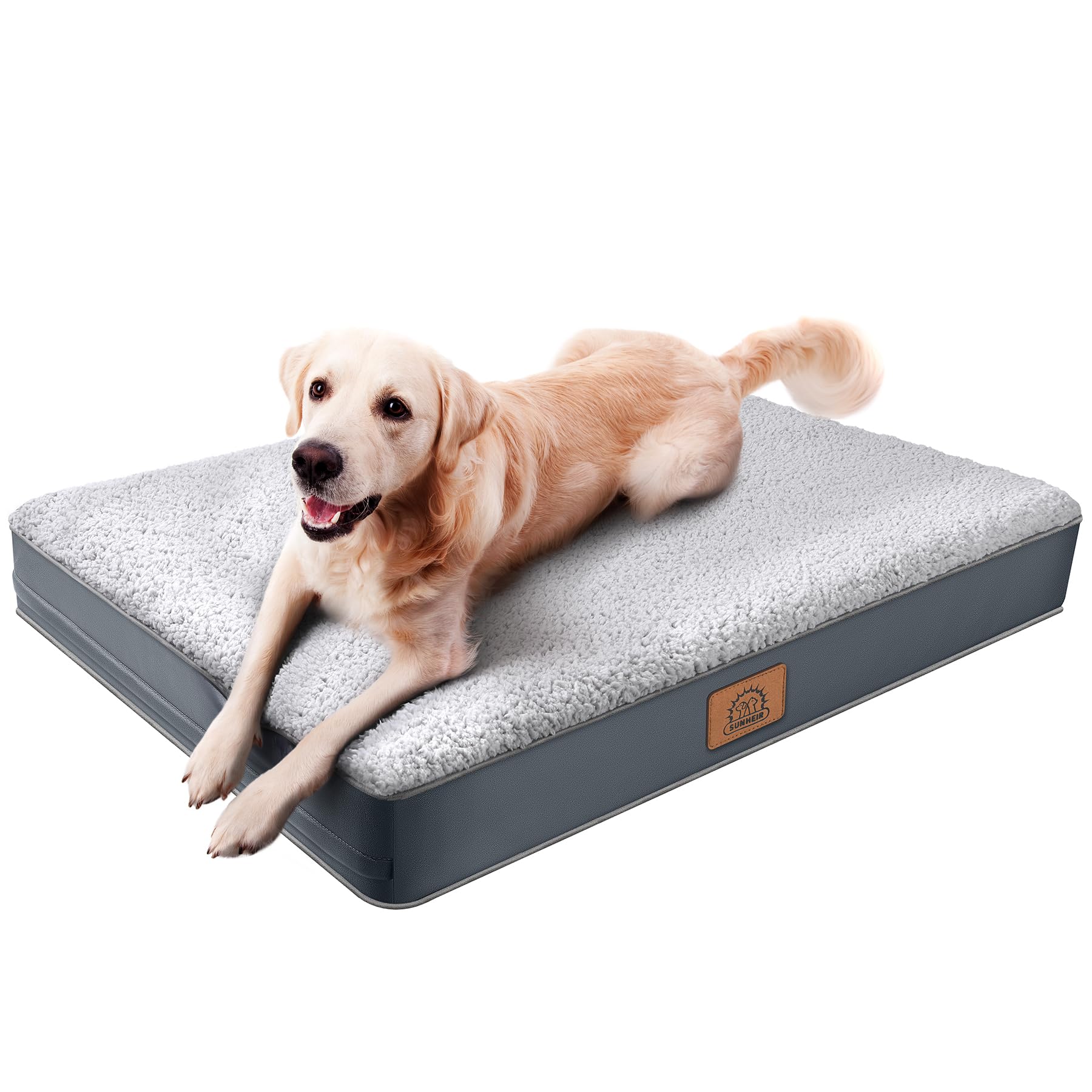 Sunheir Washable Orthopedic Large Dog Bed with Removable Cover, Pet Bed Mat