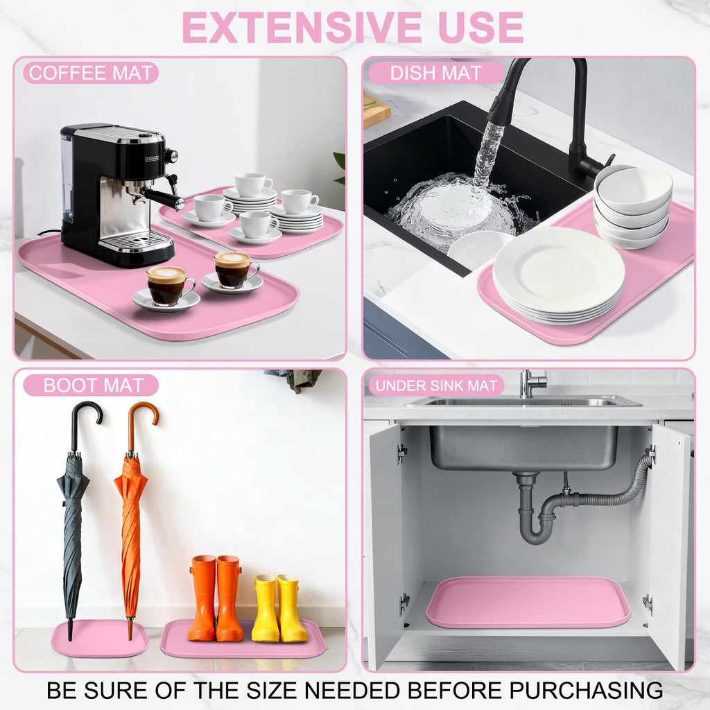 SMILOOL Waterproof Silicone Pet Food Mat with Raised Edge for Dog & Cat