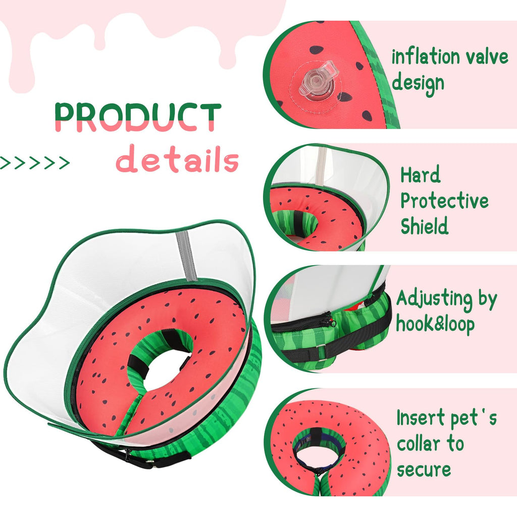Supet Raised Inflatable Dog Cone Collar to Stop Licking, Soft Dog Cone Alternative After Surgery, Pet Neck Donut Collar for Small Medium Large Dogs