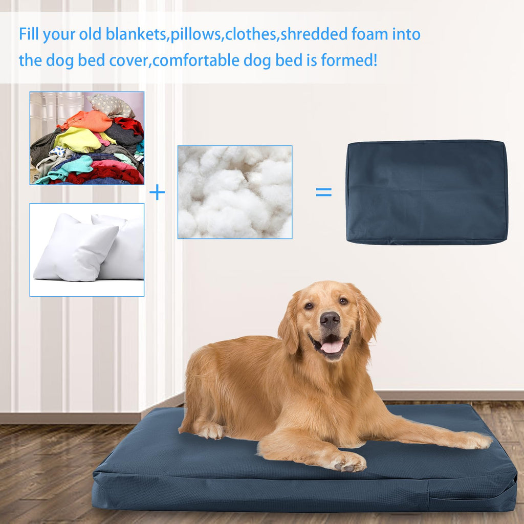 Waterproof Dog Bed Cover Replacement for 42 Inch Wire Crates, Heavy Duty Oxford Fabric Pet Bed Sleeve with Zipper, Washable & Durable Mattress Protector for Puppy, 40" L x 27" W x 4" H (Cover Only)