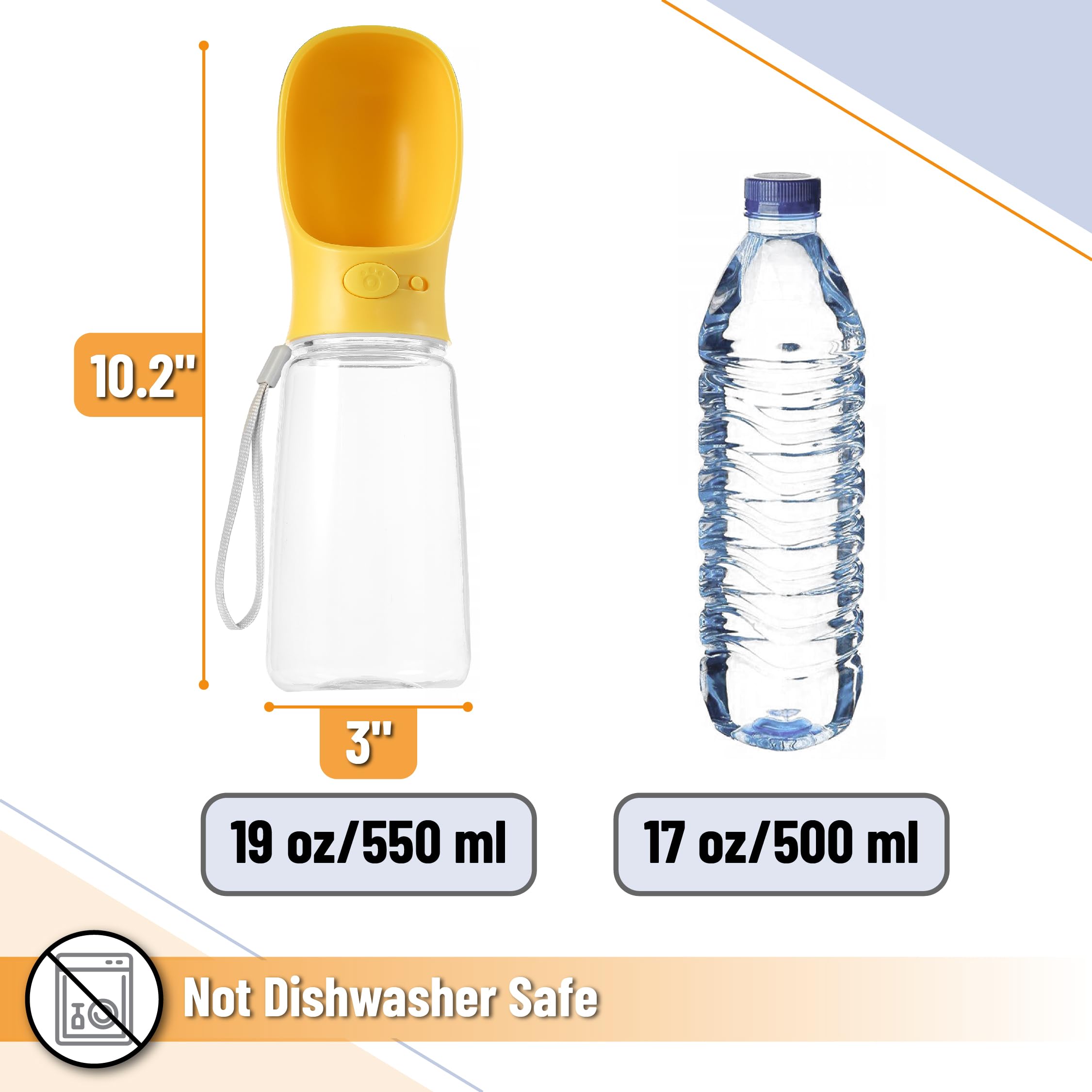 Mr. Pen- Portable Dog Water Bottle, 19 oz, Large