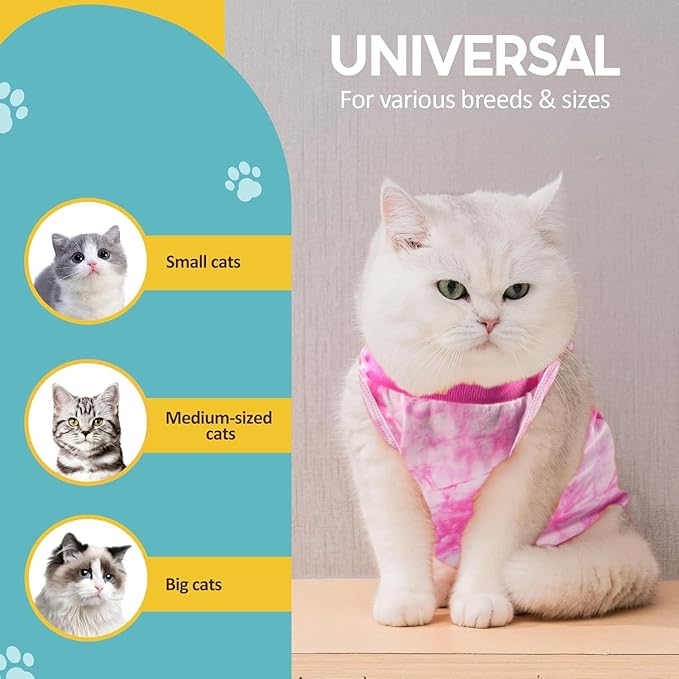 Avont Cat Recovery Suit - Kitten Onesie for Cats After Surgery