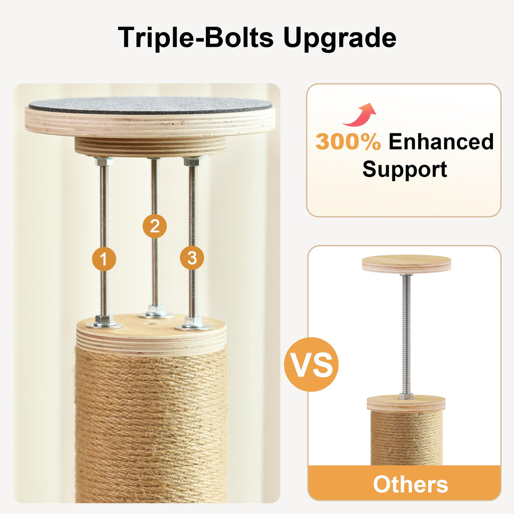 FUKUMARU Floor to Ceiling Cat Tree, 5.7-9.8 ft, 6 Level