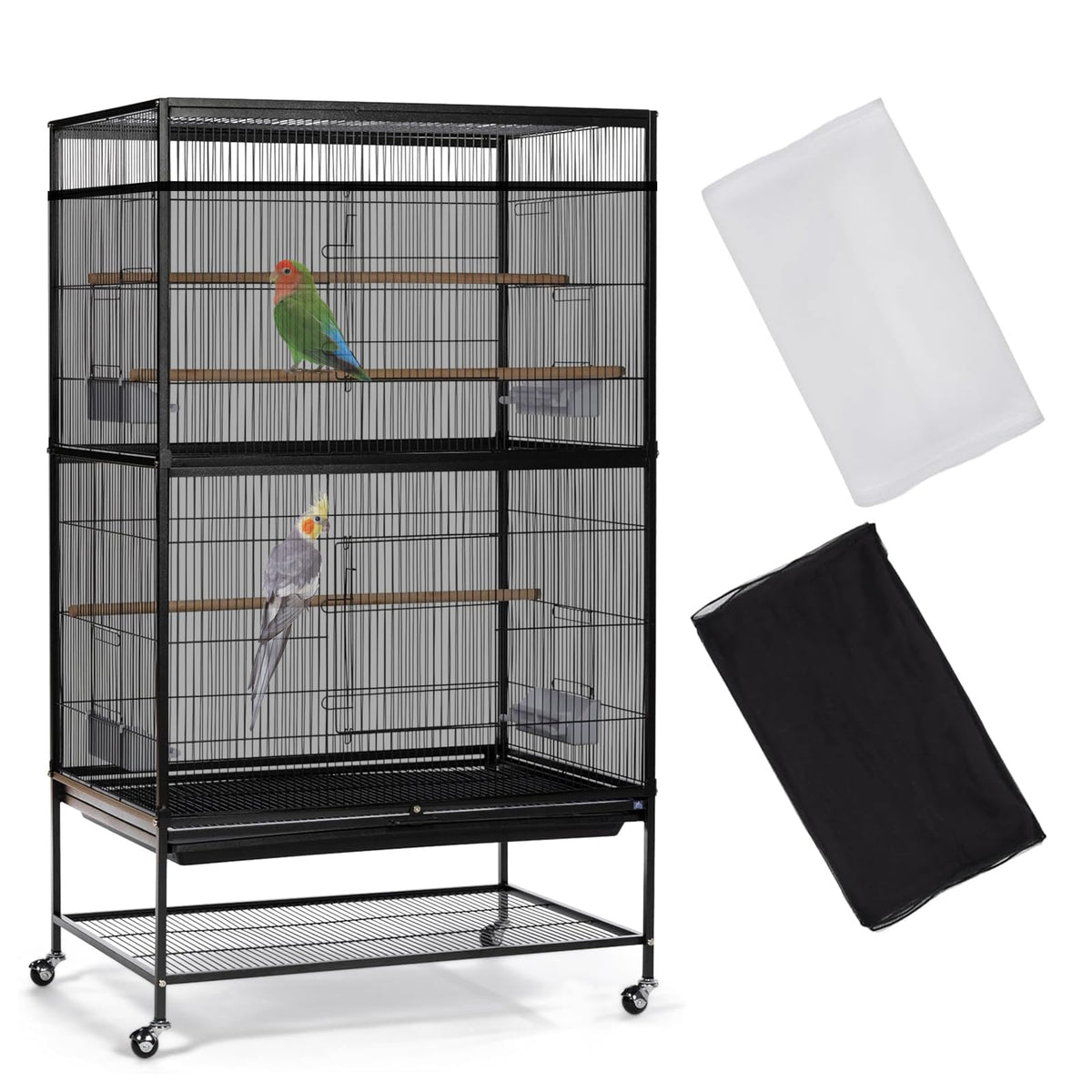 ASOCEA 2 Pack Bird Cage Seed Catcher, Parrot Parakeet Macaw African Grey