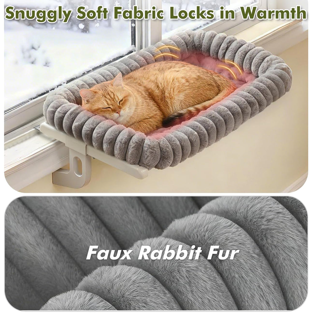 Zoratoo Cloud-Soft Cat Window Perch,Zipper Design Cat Seat with Metal Frame