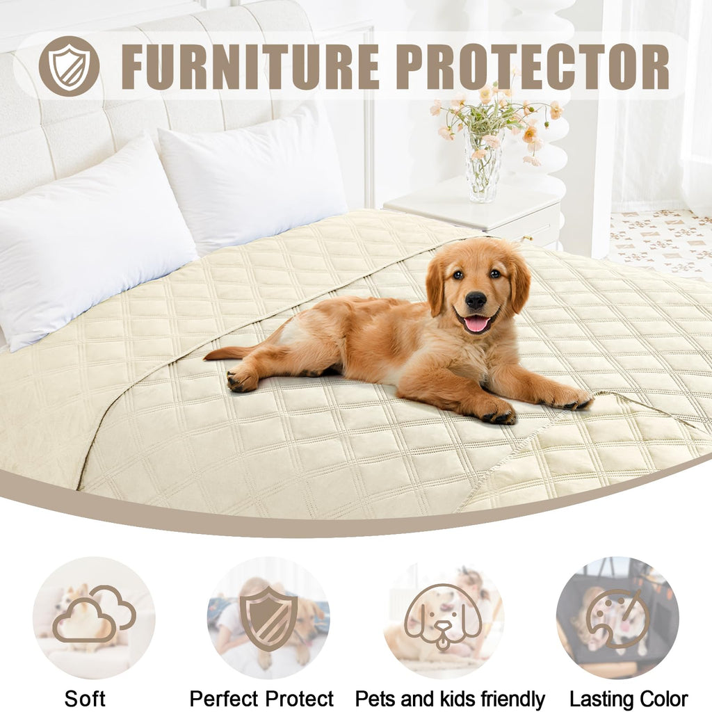 Smiry Waterproof Dog Bed Cover, Reversible Pet Blanket for Sofa Couch