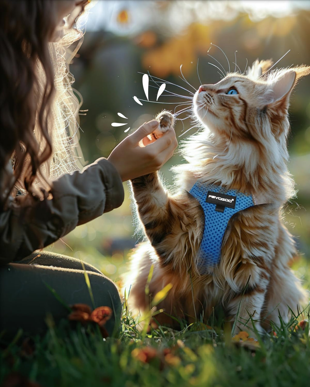 FAYOGOO Cat Harness and Leash Set, Escape-Proof Step-in Vest for Walking