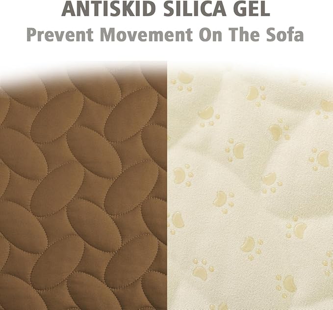Ameritex Waterproof Pet Bed Cover Anti-Slip Dog Bed Blanket for Sofa and Furniture Waterproof New Pattern Design (Camel, 68x82 Inch (Pack of 1))