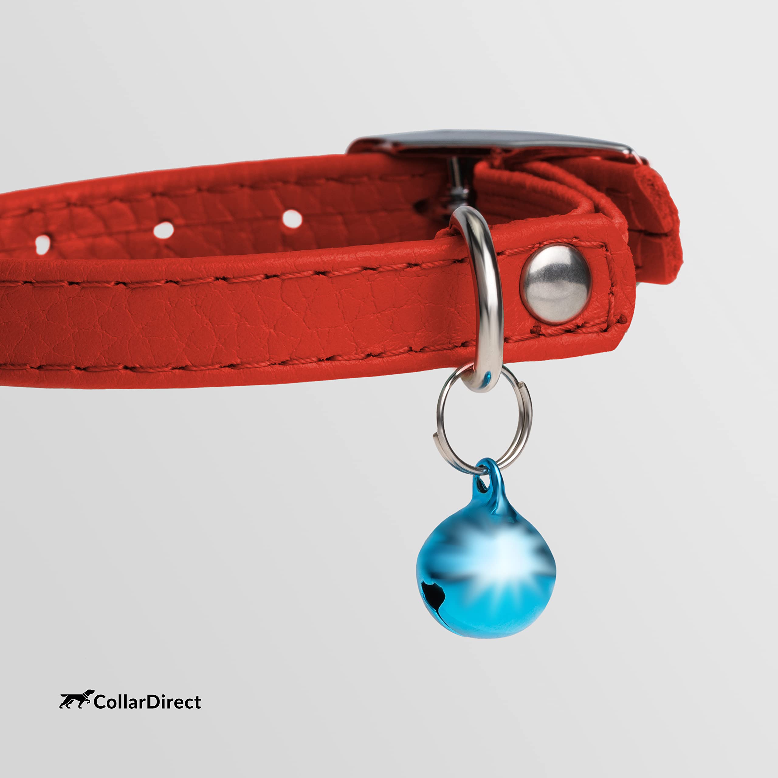 Soft Leather Cat Collar with Safety Elastic Strap