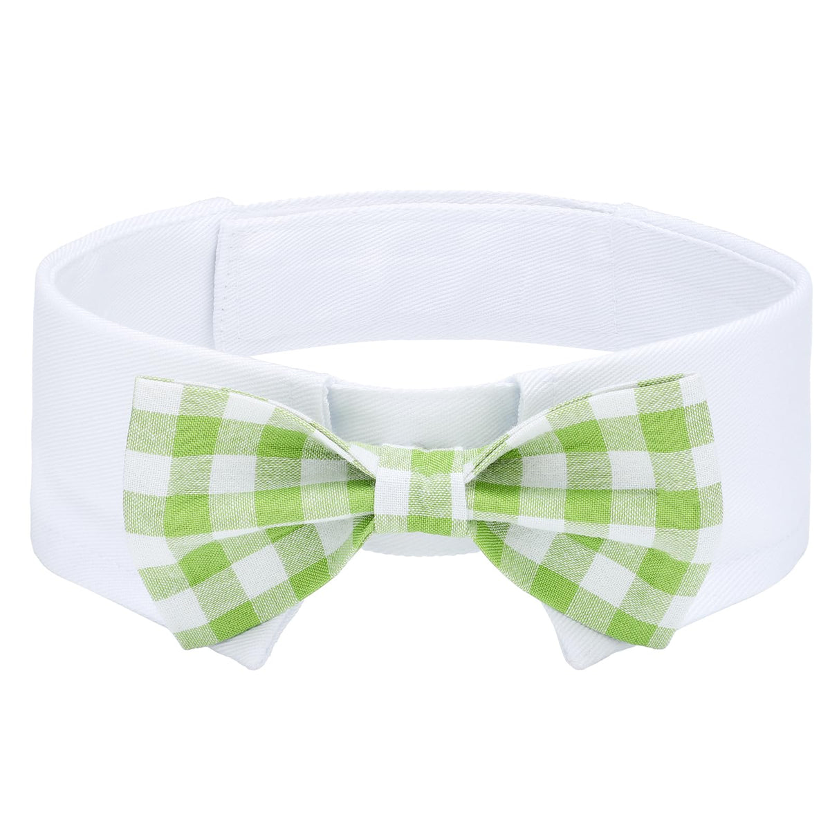 Segarty Dog Bow Tie, Adjustable Yellow Plaid Bowtie Collar for Neck Girth 10.2-12.6in, Medium Neck Tie Tuxedo Comfortable Cotton Boy Pet Grooming Accessory for Formal Wedding Holiday Birthday Party