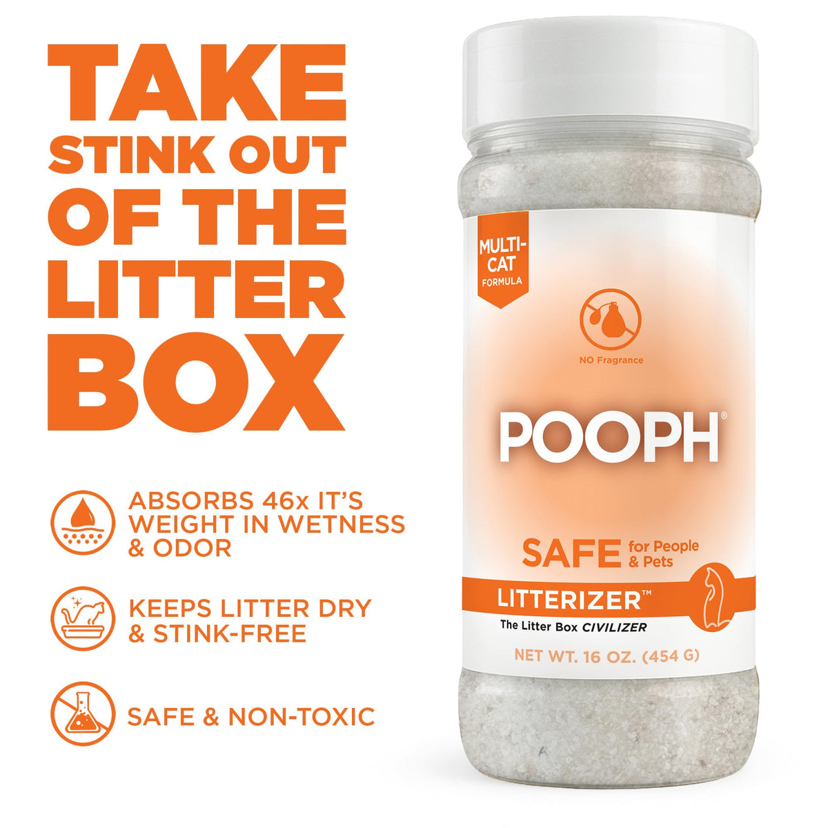POOPH Litterizer Cat Litter Odor Eliminator Additive, 16 fl oz Bottle