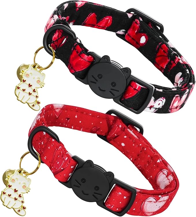 Bobo Rainbow Trefoil Print Cat Collar(2-Pack) Breakaway for Boy Girl Cats