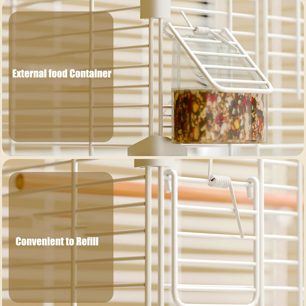 Craftsboys Basic Bird Cage, 24.8inch Parrot Cage (24.8" x 14.6" x 11"),Bird Cage with Ladder, Horizontal Bar, 2 Feeders, and Swing