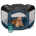 FurHaven Soft-Sided Dog & Cat Playpen, Portable Foldable Indoor & Outdoor Pet Playpen with Mesh Windows & Zippered Door, Sailor Blue, Extra Large