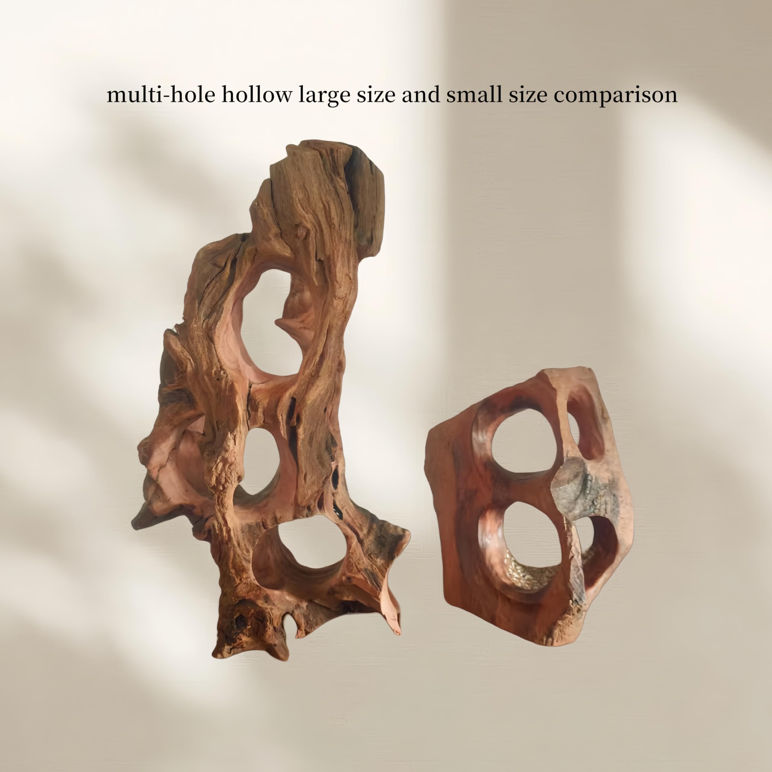 Natural Driftwood Aquarium Cave Betta Fish Hideout for Aquarium Fish Tank Decorations 10.2-11.8" -Reptile Hide-Snake Hide-Cave for Cichlids Habitat Shelter for Crayfis