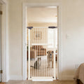 Lumizone 55.12" Extra Tall Pet Gate for Cat Dog 30.12"-34.05" Wide Cream
