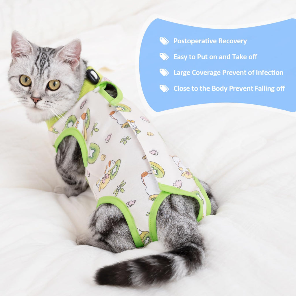Coppthinktu Cat Recovery Suit Female, Breathable Cat Onesie After Surgery Female for Abdominal Wounds or Skin Diseases, Surgery Recovery Suit Kitten Surgical Onesie After Spay Wear Anti Licking