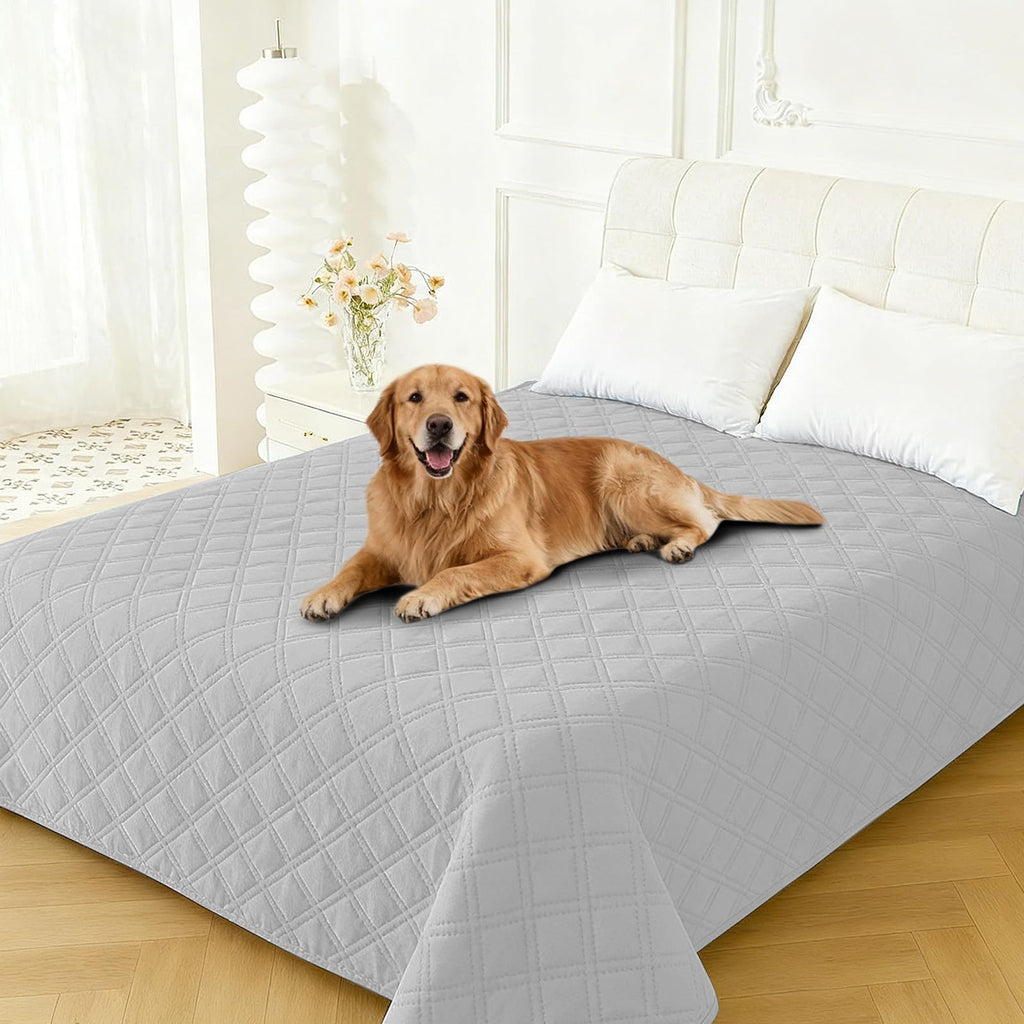 CYCMACO Waterproof Dog Bed Cover Pet Blanket, Soft Couch Cover for Dogs Washable, Non-Slip Dog Blanket Protect Furniture Couch Sofa Car for Puppy Large Dogs Cat (40x50 Inch, Light Grey)