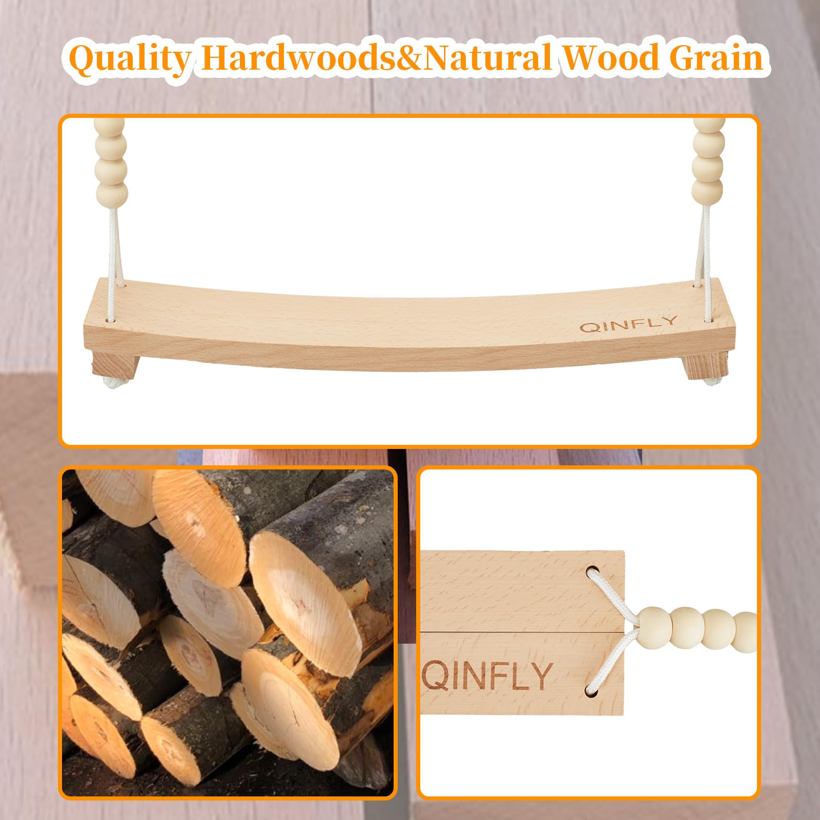 Arc-Shaped Beech Chicken Swing Toys Handmade for Coop Accessories