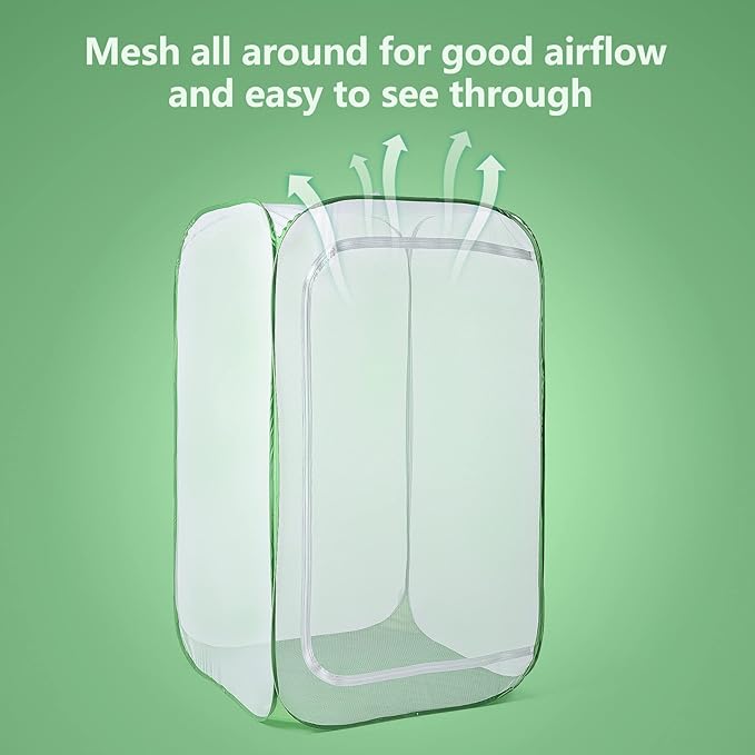 23.6" Outdoor Mesh Plant Enclosure, Plant Cover for Pests, Bird and Pest Protection Guard for Fruit, Vegetables, Flowers and Herbs Pop-Up Cage 15.7 x 15.7 x 23.6 Inches