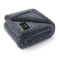 Waterproof Pet Blanket, Liquid Pee Proof Dog Blanket for Sofa Bed Couch, Reversible Sherpa Fleece Furniture Protector Cover for Small Medium Large Dogs Cats, Dark Gray Small（40" x 28"）