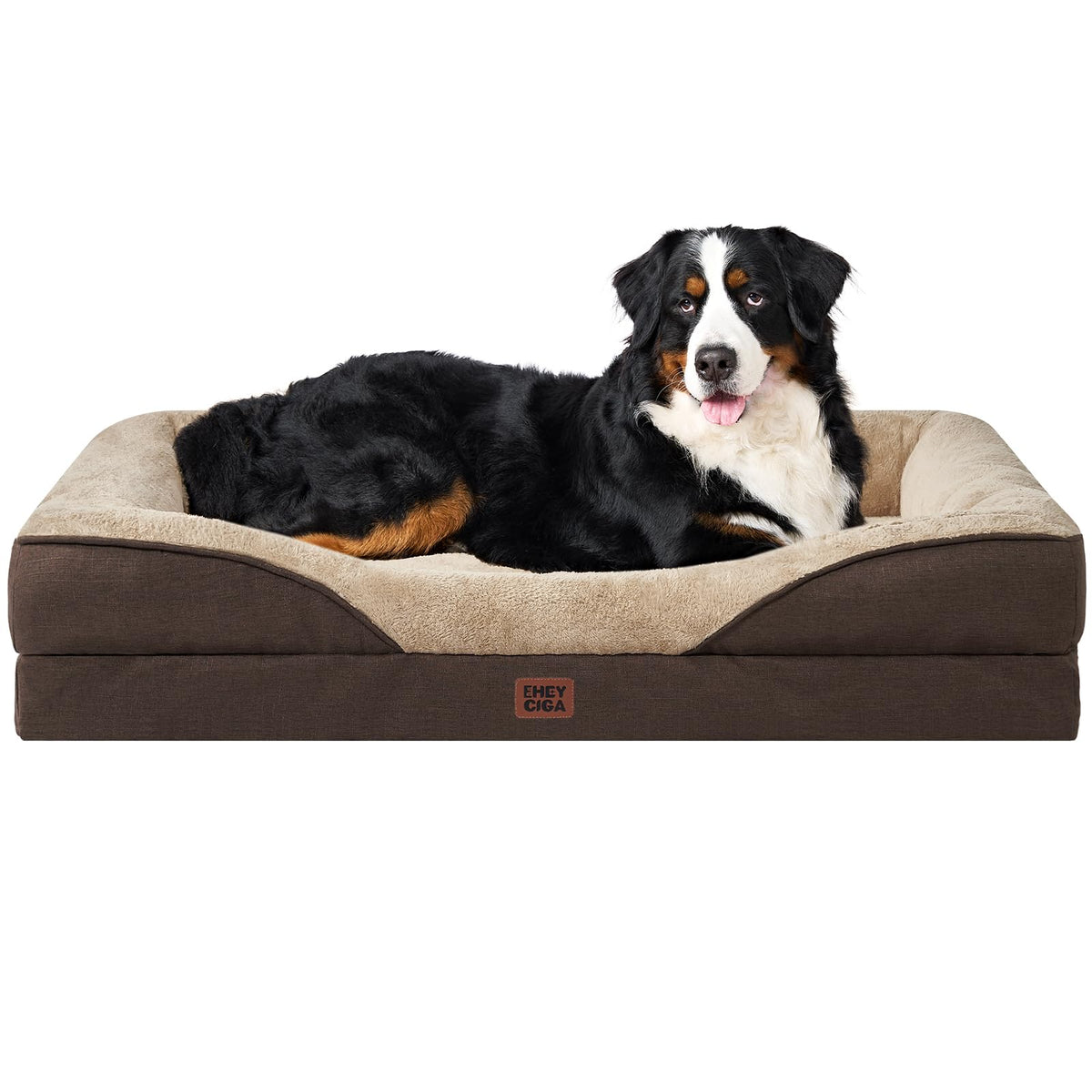 EHEYCIGA Orthopedic XL Dog Bed for Large Dog, Memory Foam Dog Couch, Beige