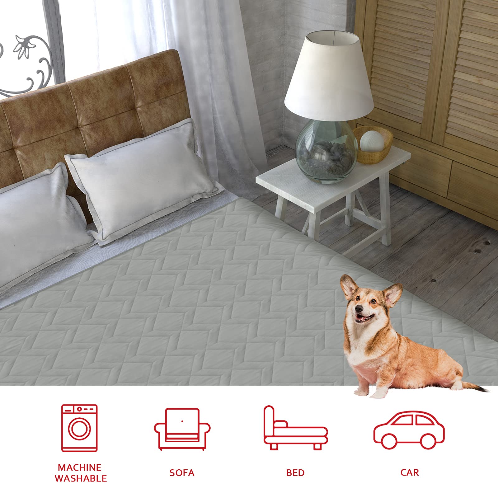 Moonsea Waterproof Dog Bed Cover Antislip Pet Blanket Sofa Couch Furniture Protector Cover for Kids Children Dog Cat(52" X 82")