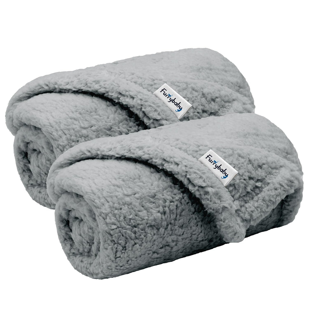 furrybaby Pet Blanket, Soft Warm Sherpa Fleece Bed Blanket for Small Pets