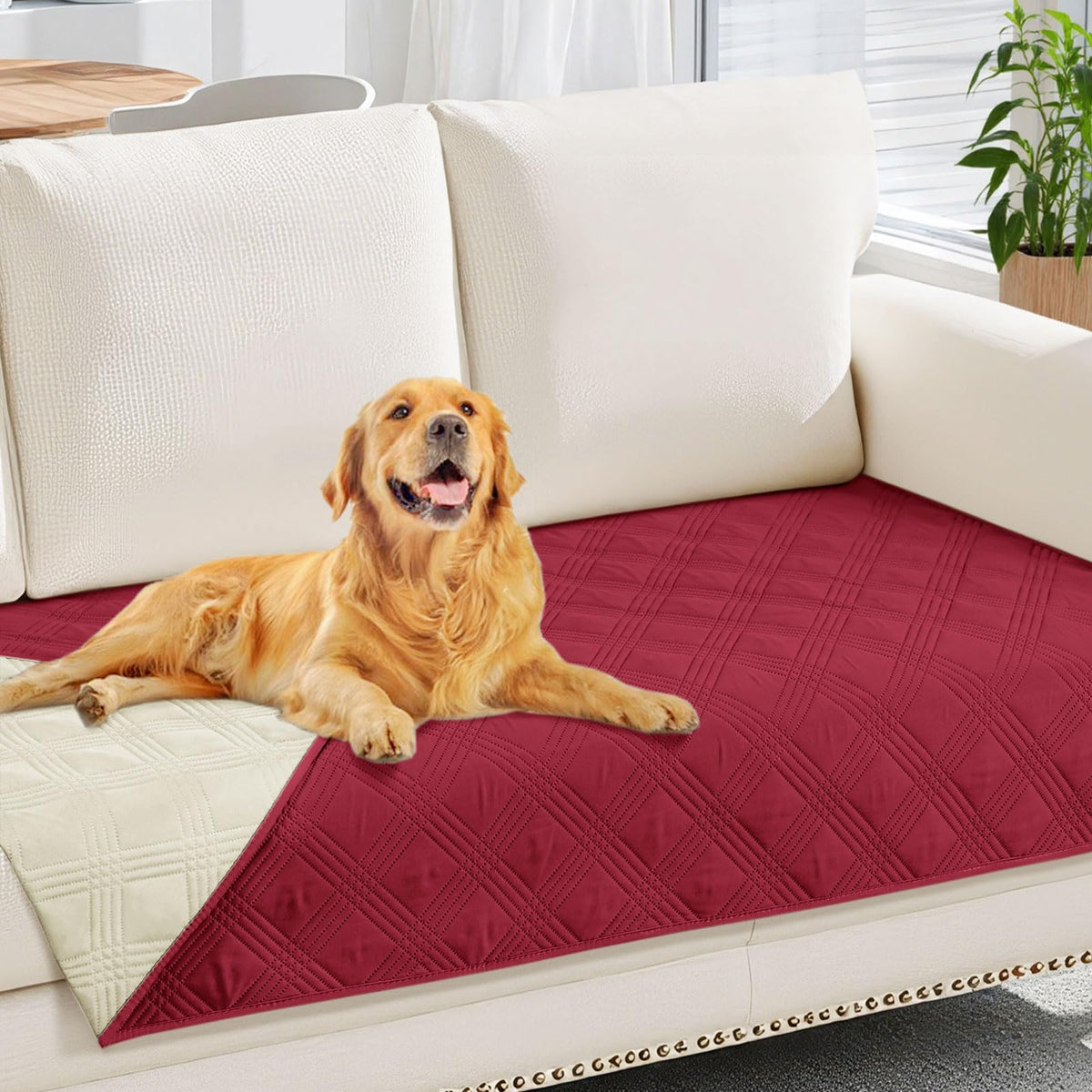 hyha Waterproof Reversible Dog Blanket, Soft Couch Cover for Dogs Washable
