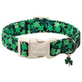Babole Pet St Patricks Day Dog Collar for Large Dogs - Green Lucky Clover Dog Collars, Lightweight Adjustable Irish Festival Shamrock Dogs Collars with Quick Release Buckle L