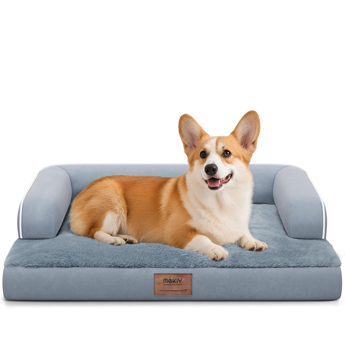 MEKIY Orthopedic Waterproof Dog Bed with Bolster for Extra Large Size Dogs