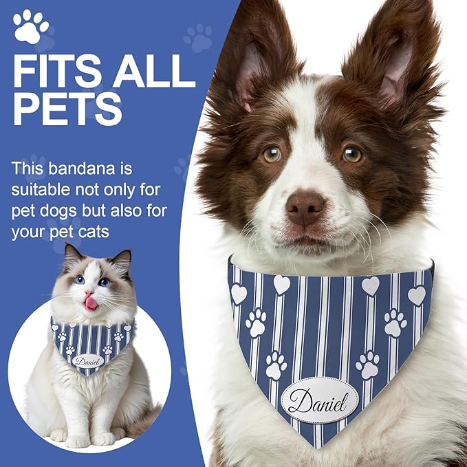Personalized Dog Bandana Custom Name & Design, Premium Custom Dog Bandana for Small Medium Large Dogs, Soft Fabric Pet Scarf Personalized Pet Accessories Gift (Premium Elegant, Medium)