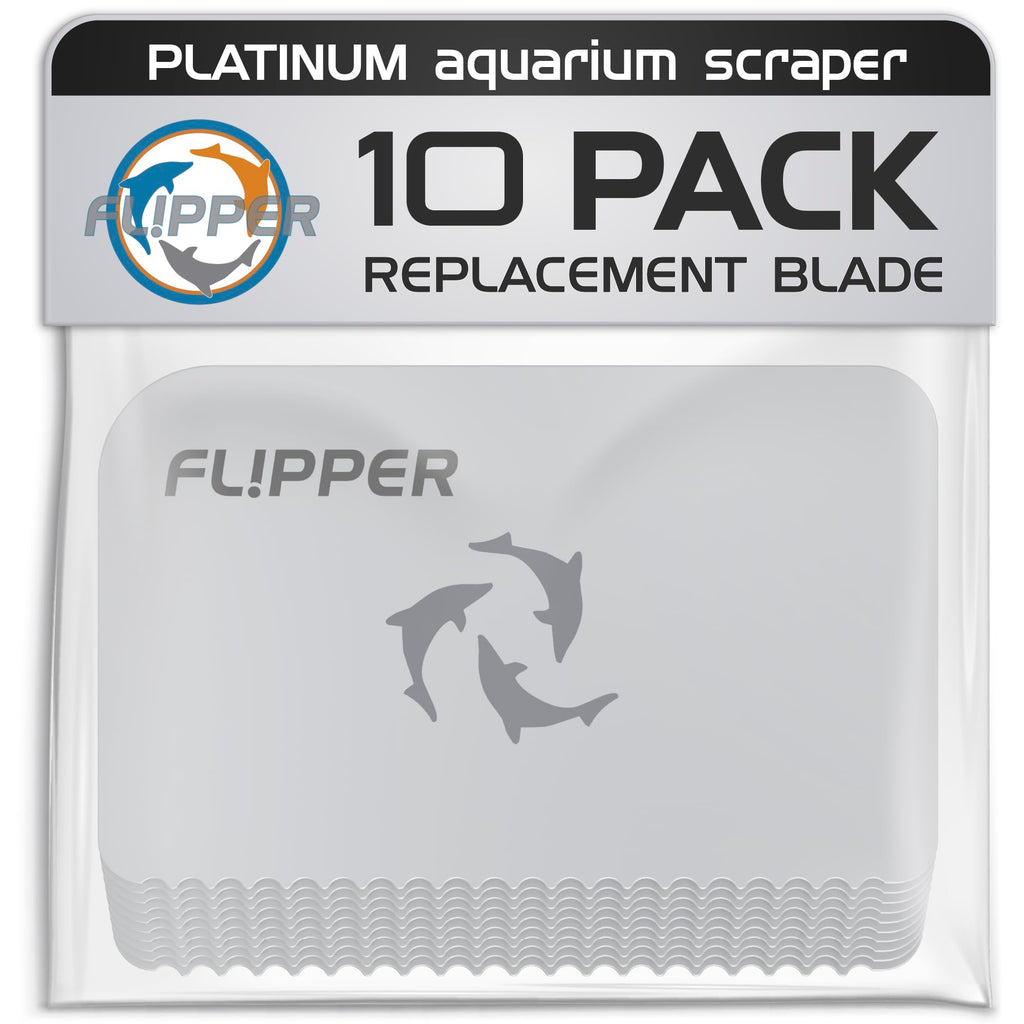 Flipper Platinum Aquarium Scraper Replacement Blades for Fish Tank Cleaning Kits– Replacement Blades for Glass Tanks & Acrylic Tanks – Aquarium Cleaner Blades with Serrated Edge, 10 Pack