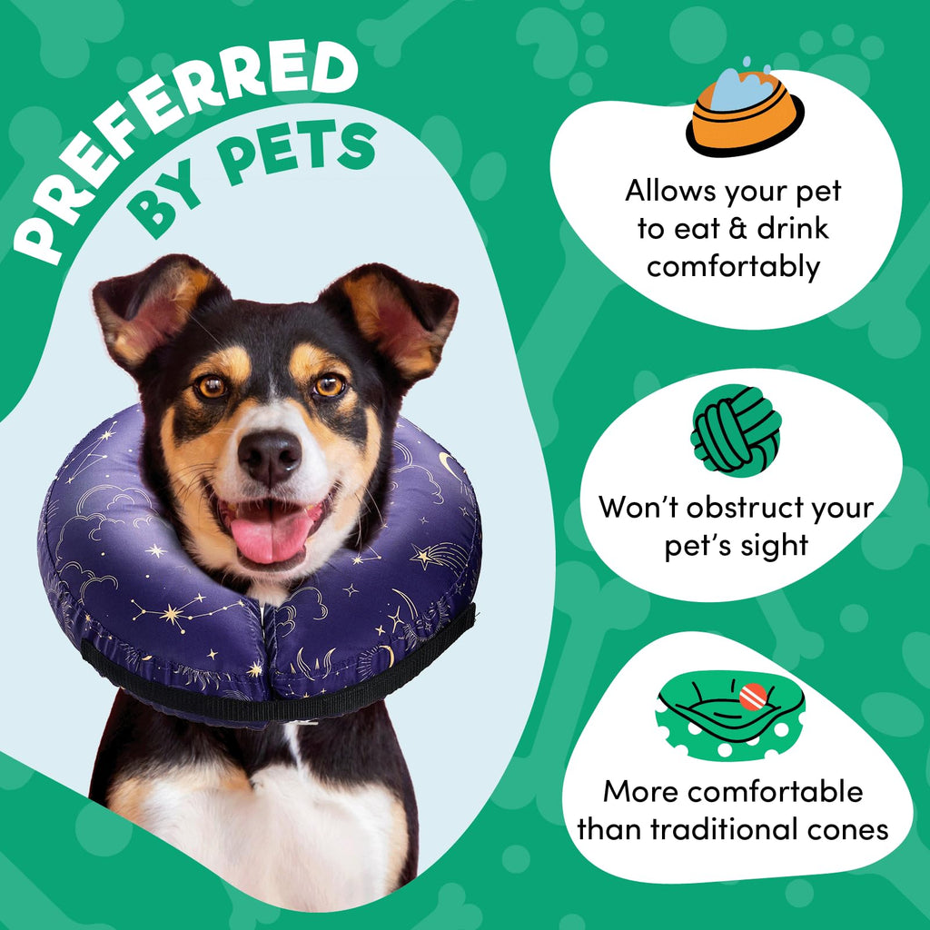 BENCMATE Inflatable Dog Cone Collar Alternative After Surgery Small