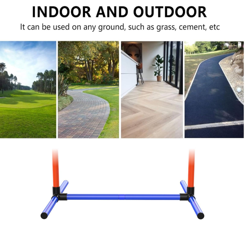 mioule Dog Agility Course Backyard Set, 4-Set Hurdles with Weave Poles