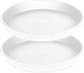 2 Pack of 17 inch Plant Saucer, 2.3" Depth Tray, Large Deep Garden Plastic Flower Planter Plant Trays for Indoors Outdoor Bath Bath (17", Creamy White)
