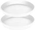 2 Pack of 19 inch Plant Saucer, 2.7" Depth Tray, Large Deep Garden Plastic Flower Planter Plant Trays for Indoors Outdoor Bath Bath (19", Creamy White)