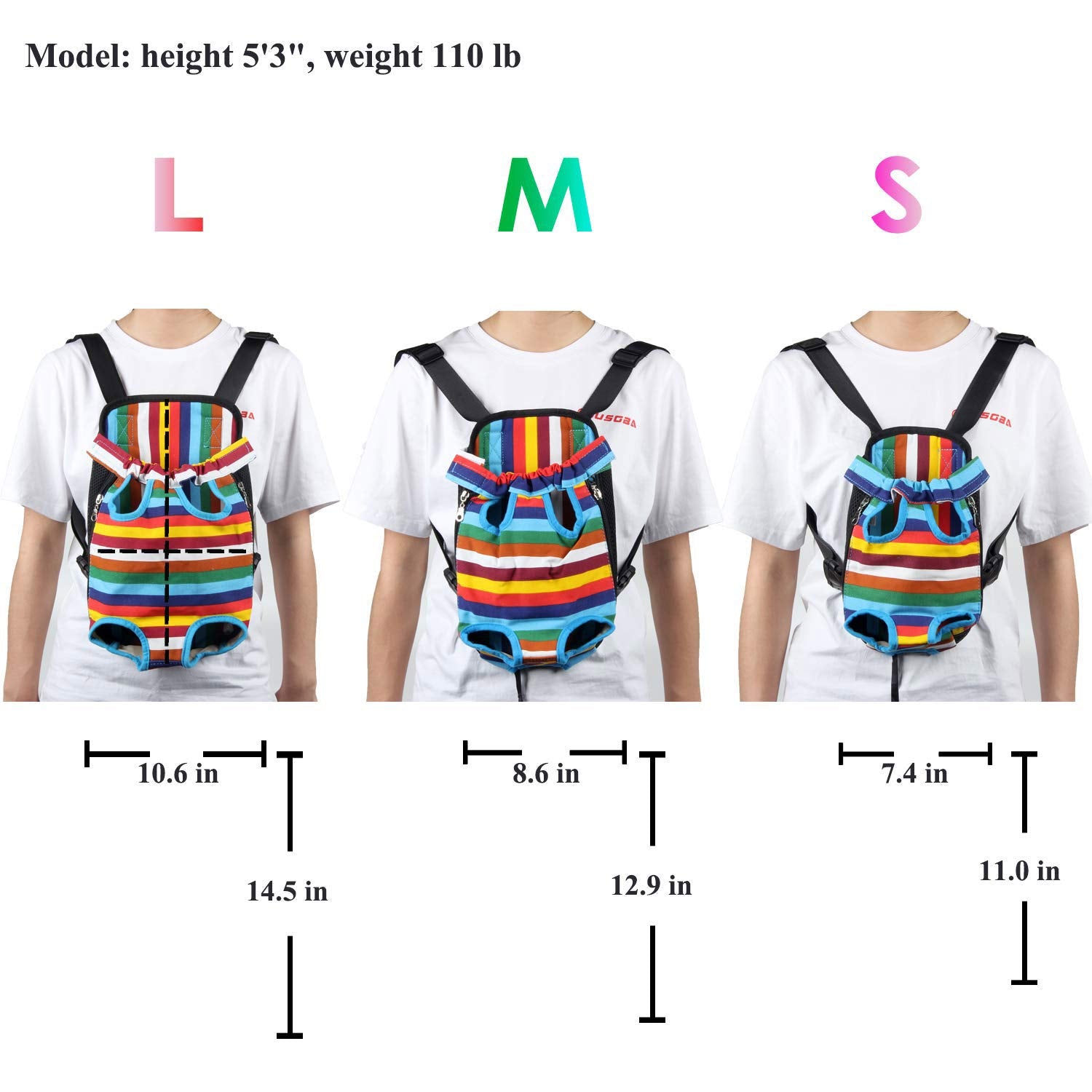 Dog Carrier Legs Out Front Pet Carrier Backpack Adjustable Puppy Cat Small Bag with Shoulder Strap and Sling for Traveling Hiking Camping Outdoor