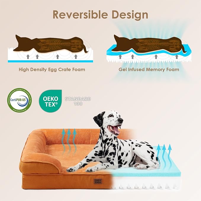 EHEYCIGA Orthopedic Dog Bed Medium Size Dog, Waterproof Washable Pet Beds