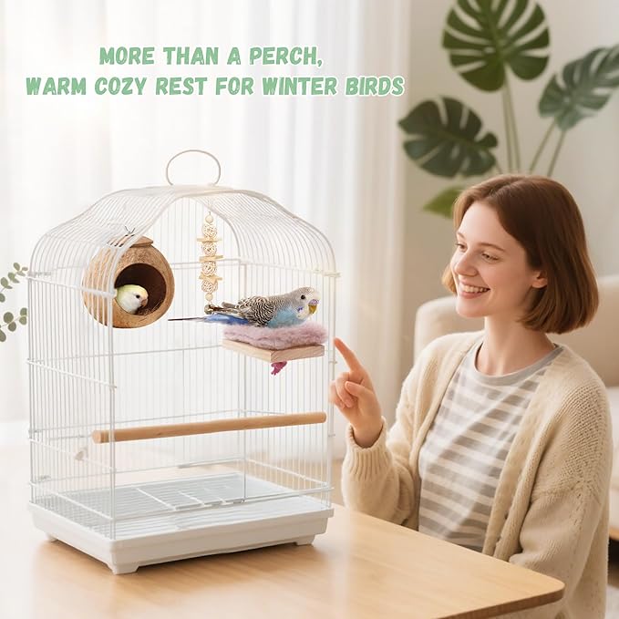Mygeromon Bird Hammock Bed for Cage Parrot Perch Parakeet Sleeping Platform