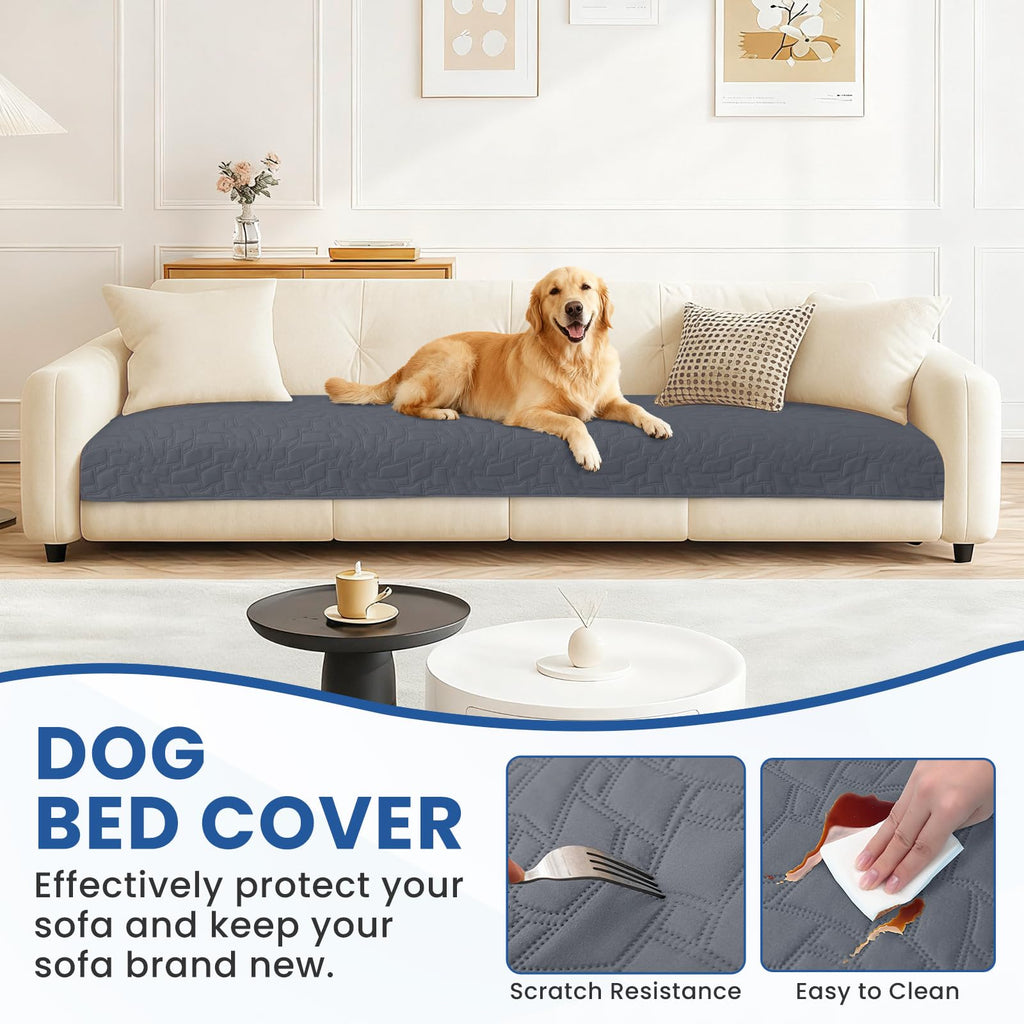 CYCMACO Waterproof Dog Bed Cover, Non-Slip Dog Blanket for Couch, Couch Covers for Dogs Washable, Pet Blanket for Furniture, Pet Bed Mat for Sofa, Car, Pet Supplies (40x50 Inch, Dark Grey)