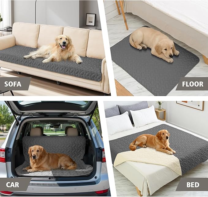 Ameritex Waterproof Pet Bed Cover Anti-Slip Dog Bed Blanket for Sofa and Furniture Waterproof New Pattern Design (Darkgrey, 30x80 Inch (Pack of 1))
