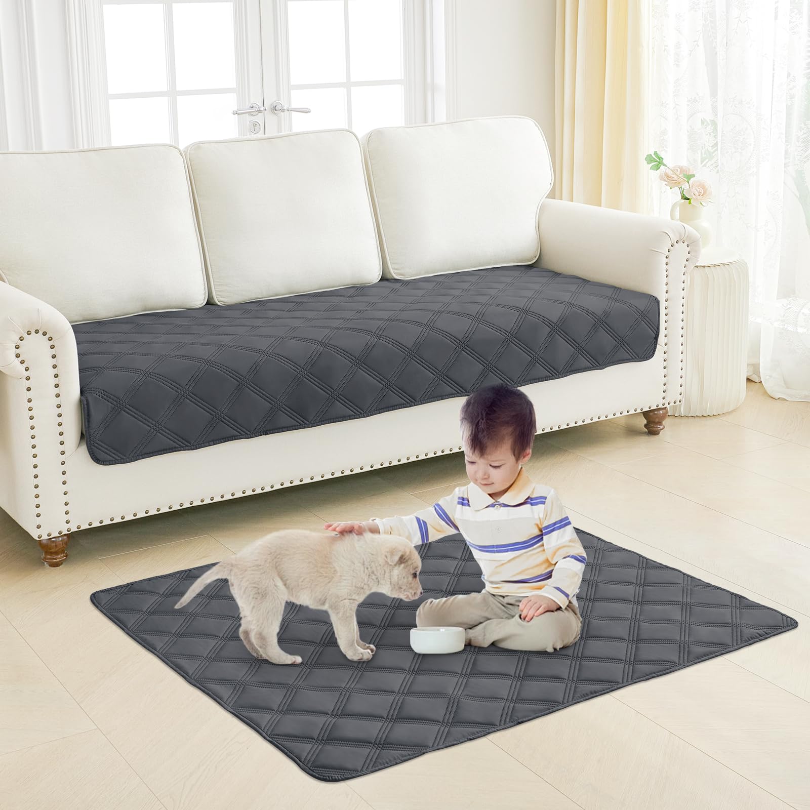 Smiry Waterproof Dog Bed Cover, Reversible Pet Blanket for Sofa Couch