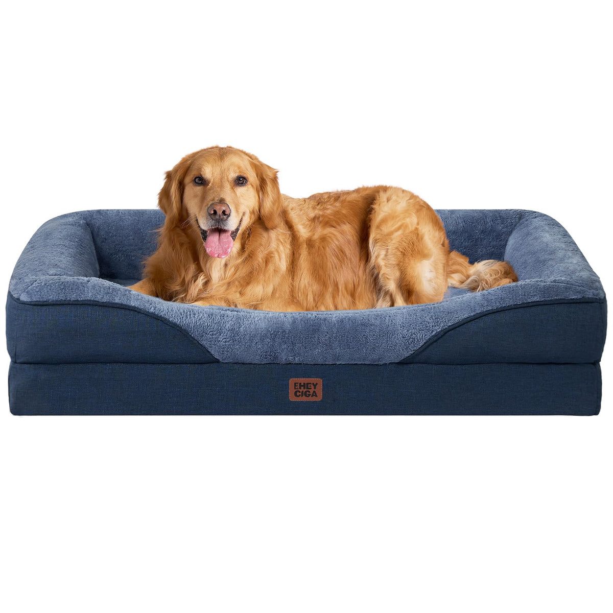 EHEYCIGA Orthopedic XL Dog Bed for Large Dog, Memory Foam Dog Couch, Beige