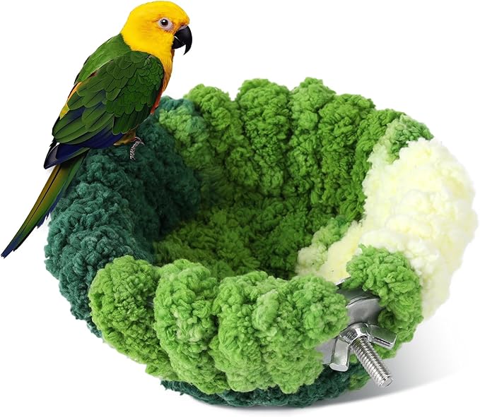 Admaison Bird Nest for Cage,Plush Hanging Bird Bed for Parakeet,Breeding Bird House for Conure,Budgie,Cockatiel,Lovebird,Canary,Finch,Hamster,Small Pets, S)