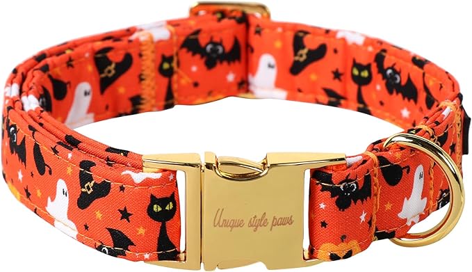 Unique style paws Dog Collar Metal Buckle Collar for Autumn Winter Christmas for Small Medium Large Boys Girls Dogs — S