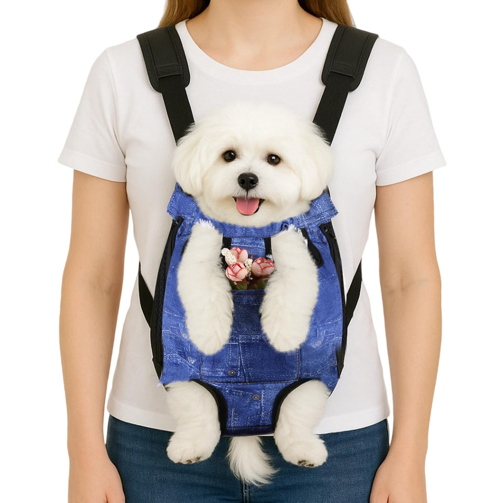 Mosago Dog Backpack Carrier, Front Chest Carrier for Small Dogs, Blue, XL